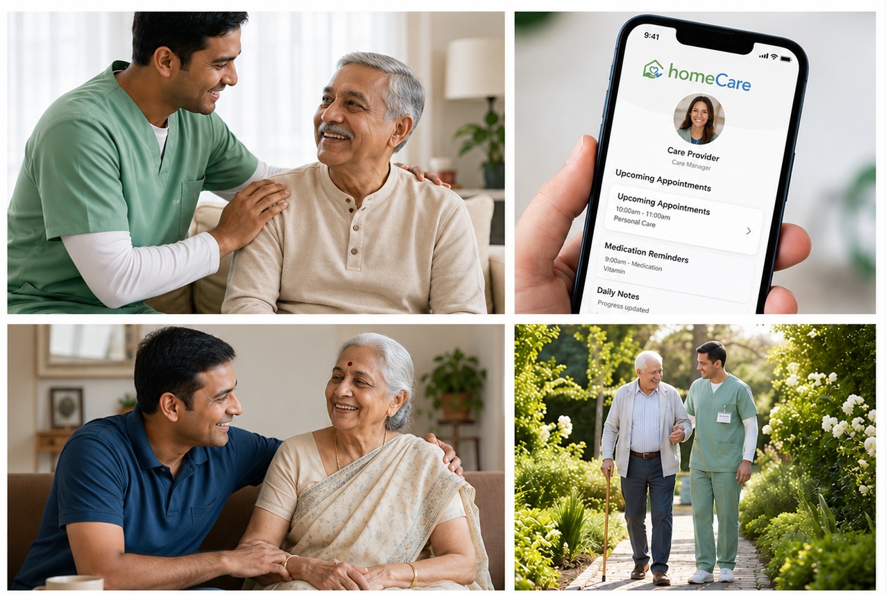 Indian household together at home coordinating medicines, readings, and follow-ups calmly
